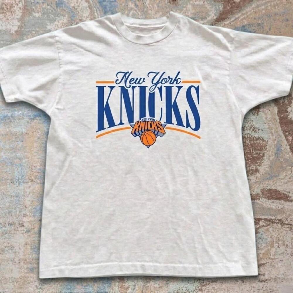 York Knicks White T-Shirt With Blue Orange
